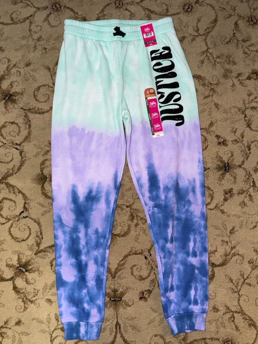NEW tie dye justice girls sweatpants